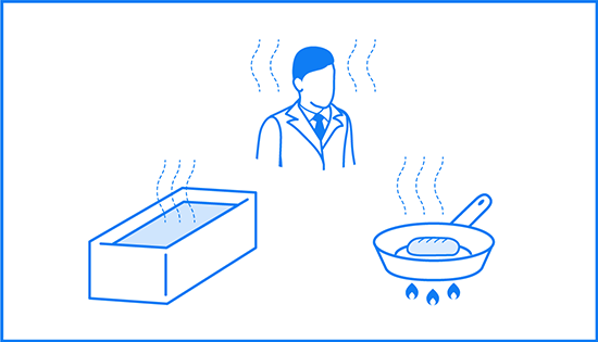 水蒸気の発生を抑える